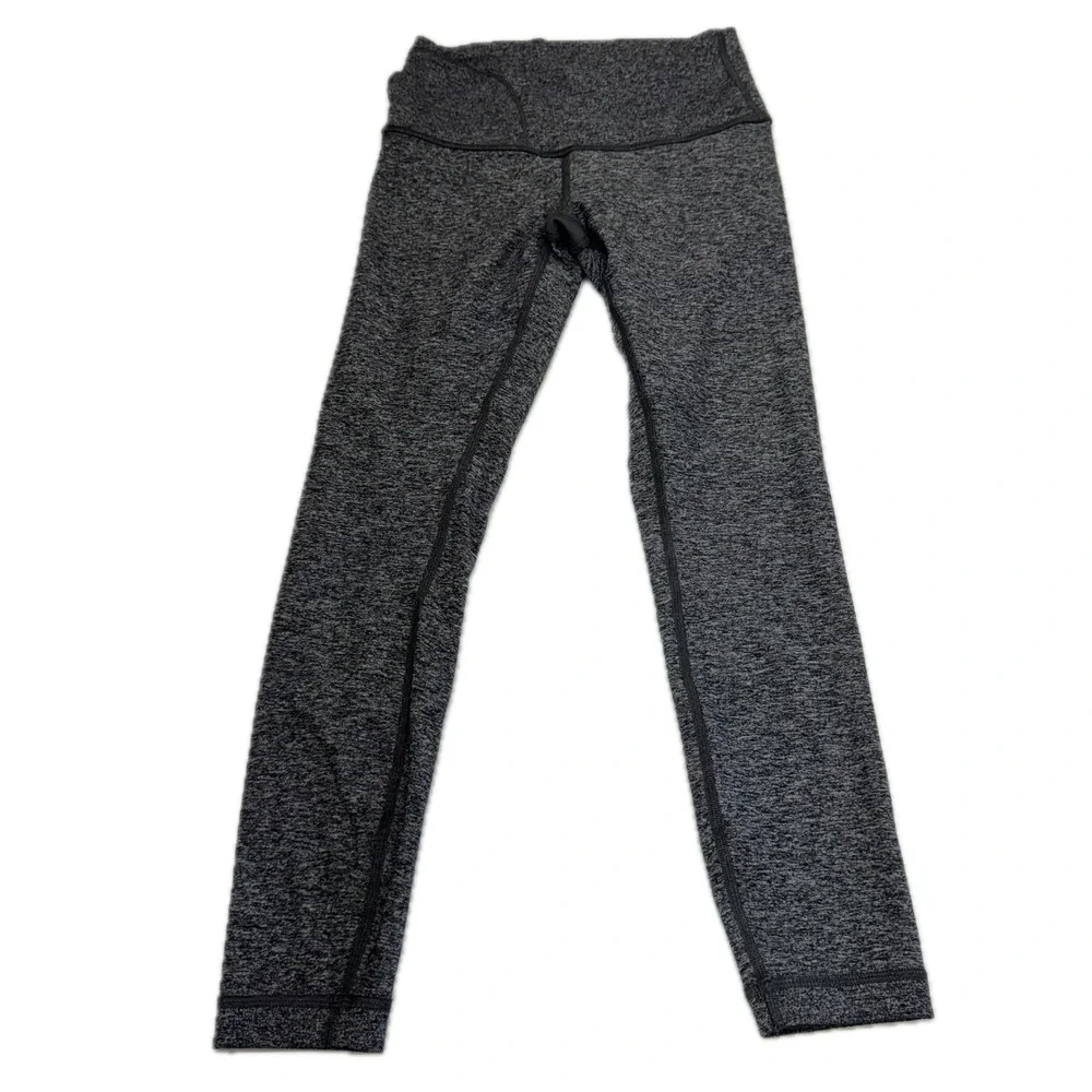 Lululemon Leggings Womens Size 6 Gray Space Dye Wunder Under High Rise Yoga